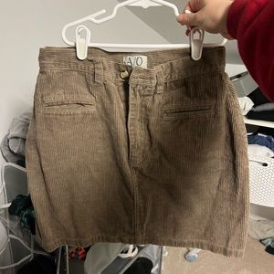 Corduroy brown mini skirt (fits small to medium)